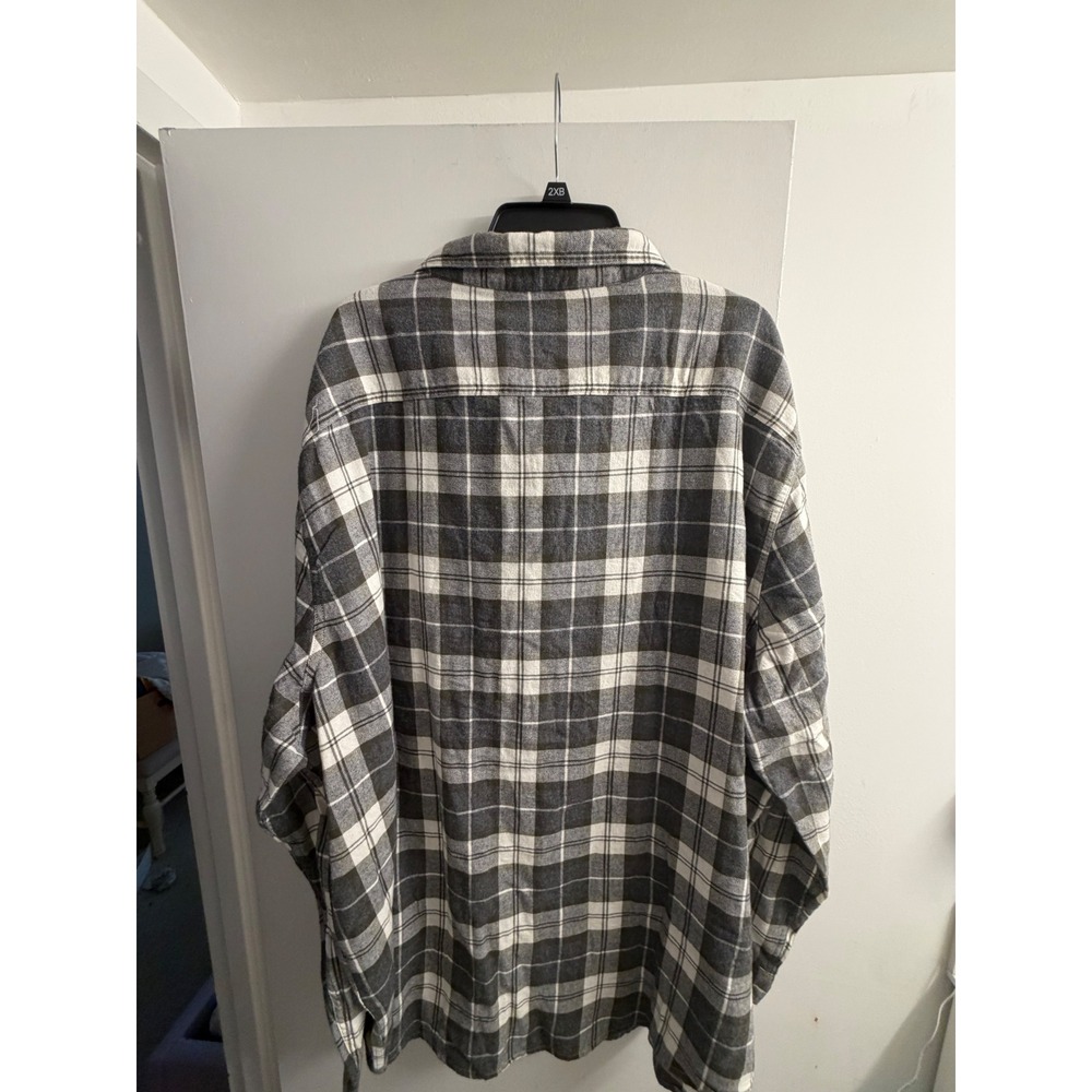 Sonoma Goods for Life Mens 4XB Grey White Plaid Supersoft Flannel Shirt NWT - Picture 4 of 4